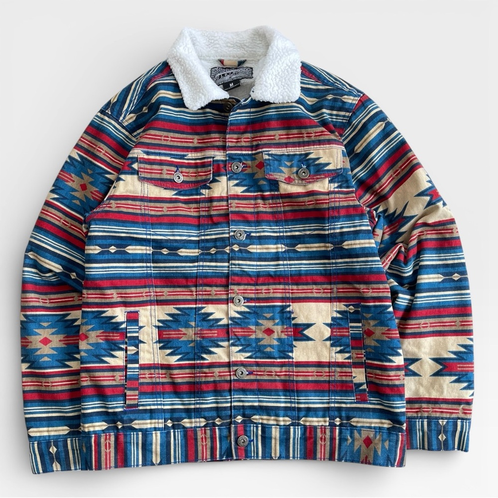 Trademark Brooklyn Cloth Mens Medium Aztec Southwestern Sherpa Bomber Jacket